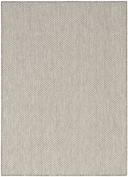 6' X 9' Ivory and Silver Indoor Outdoor Area Rug