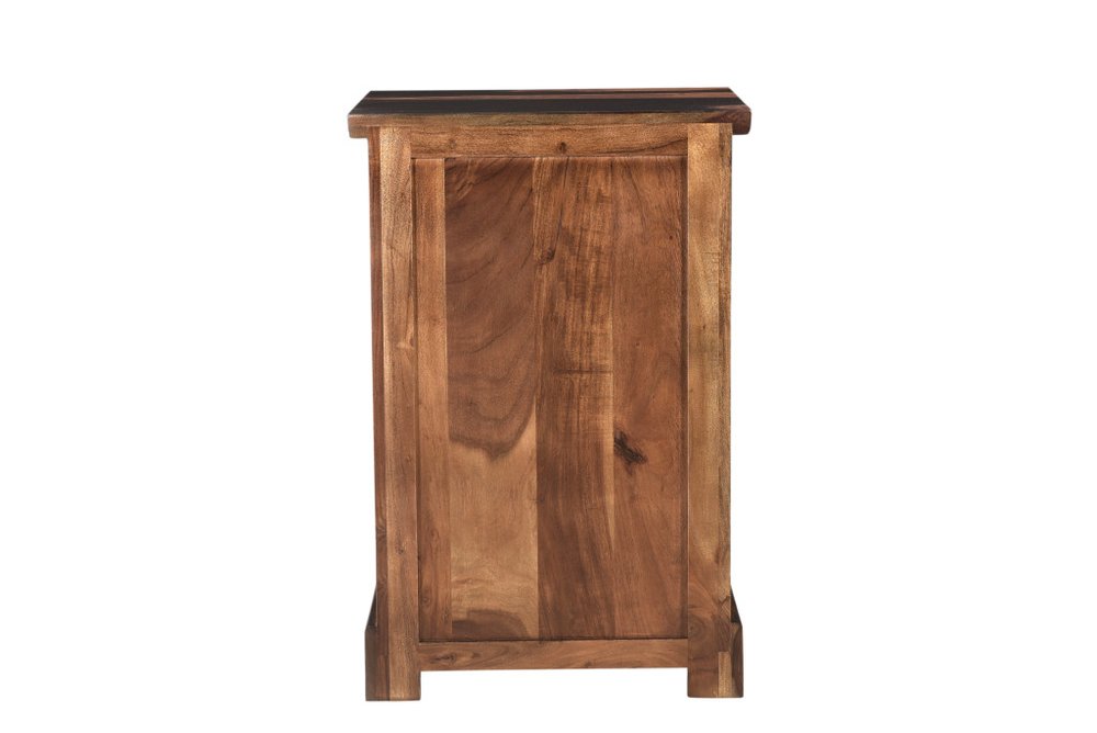 30" Dark Brown Solid Wood Three Drawer Live Edge Filing Cabinet