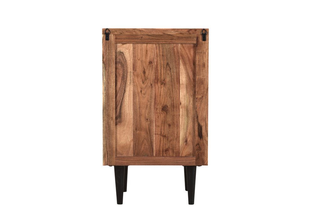 30" Brown Solid Wood Three Drawer Live Edge Filing Cabinet