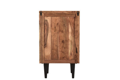 30" Brown Solid Wood Three Drawer Live Edge Filing Cabinet