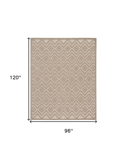 8' X 10' Beige Indoor Outdoor Area Rug