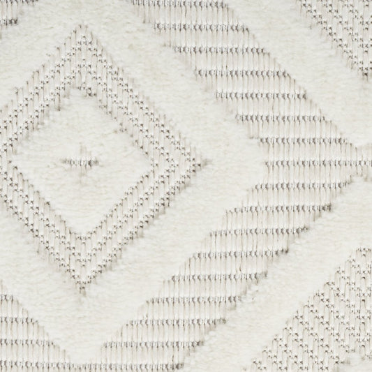 9' X 12' Ivory And White Indoor Outdoor Area Rug
