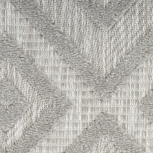9' X 12' Gray And Silver Indoor Outdoor Area Rug