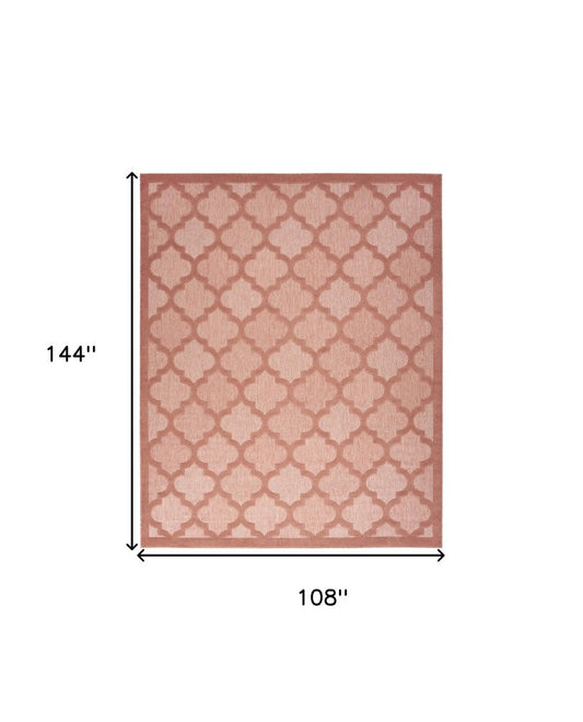 9' X 12' Orange Indoor Outdoor Area Rug