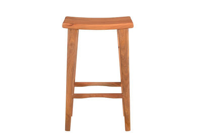 32" Brown Solid Wood Backless Counter Height Bar Chair