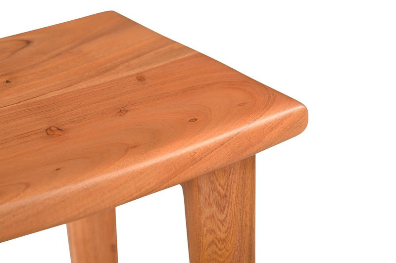 32" Brown Solid Wood Backless Counter Height Bar Chair