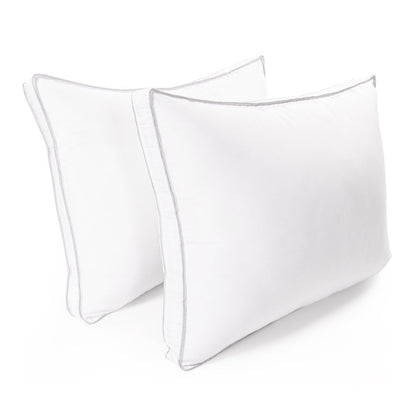Set of Two Microfiber Down Alternative Medium Hypoallergenic Standard Size Bed Pillows