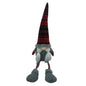 24" Red Gray And White Fabric Christmas Santa Standing Gnome