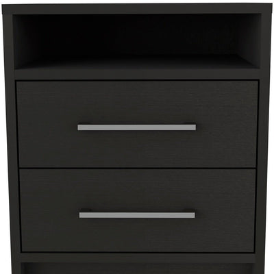 Two Piece Black and Gray Bedroom Set