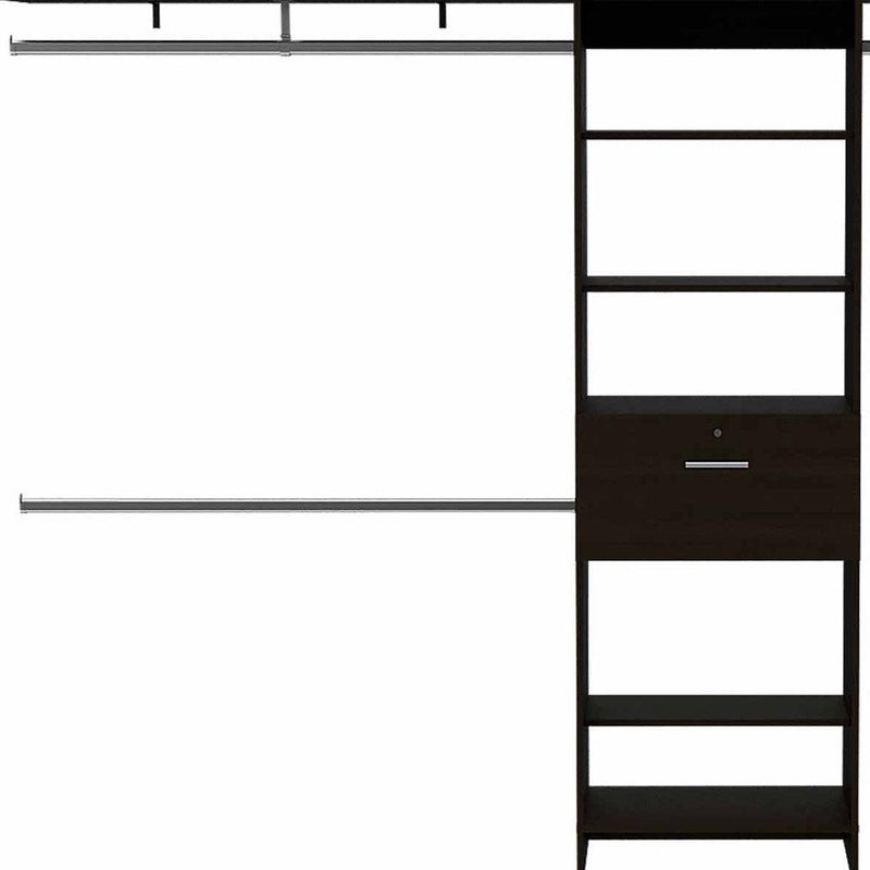 118" Black Wood Closet System
