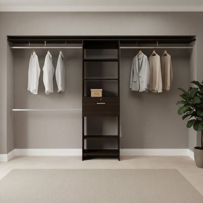 118" Black Wood Closet System