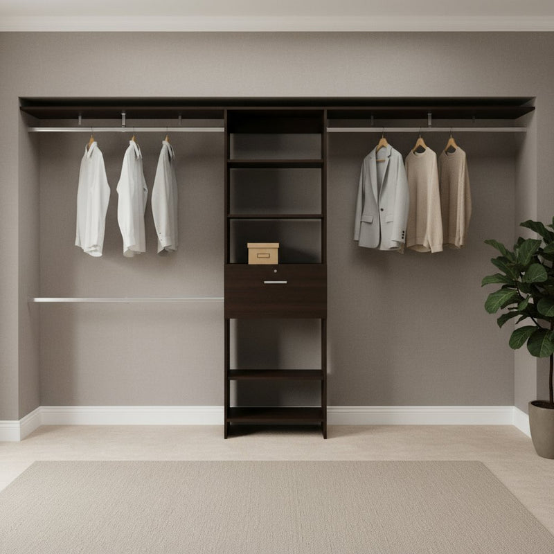 118" Black Wood Closet System