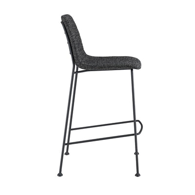 Set of Two 26" Black Fabric and Steel Low Back Counter Height Bar Chairs