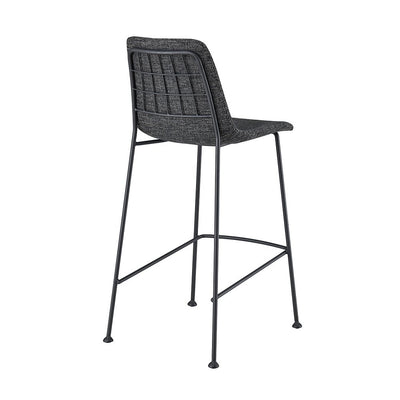 Set of Two 26" Black Fabric and Steel Low Back Counter Height Bar Chairs