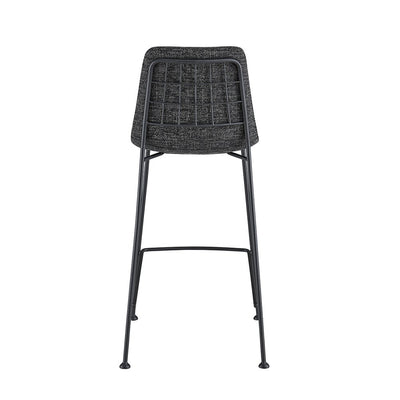 Set of Two 26" Black Fabric and Steel Low Back Counter Height Bar Chairs