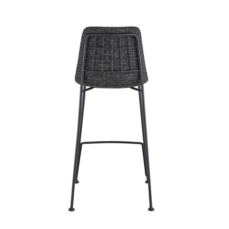 Set of Two 26" Black Fabric and Steel Low Back Counter Height Bar Chairs