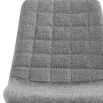 Set of Two 26" Light Gray and Black Fabric and Steel Low Back Counter Height Bar Chairs