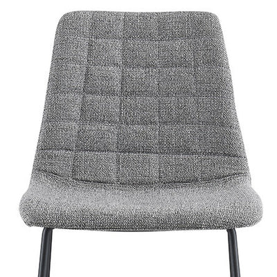 Set of Two 26" Light Gray and Black Fabric and Steel Low Back Counter Height Bar Chairs