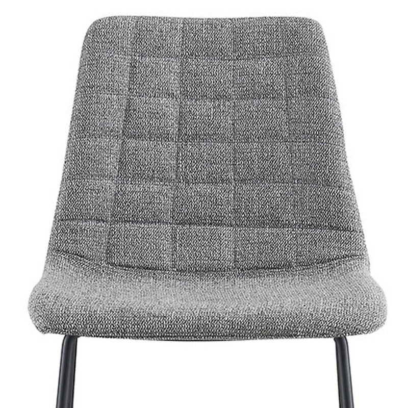 Set of Two 26" Light Gray and Black Fabric and Steel Low Back Counter Height Bar Chairs