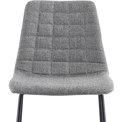 Set of Two 30" Light Gray and Black Fabric and Steel Low Back Bar Height Bar Chairs
