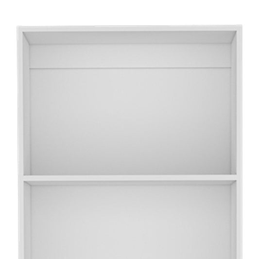 71" White Wood Four Tier Bookcase