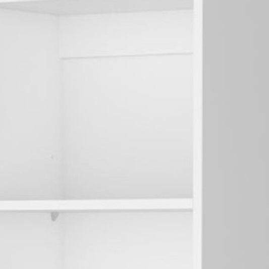 71" White Wood Five Tier Bookcase