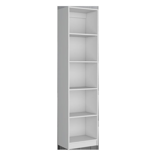 Set of Two White Wood Five Tier Modular Bookcase