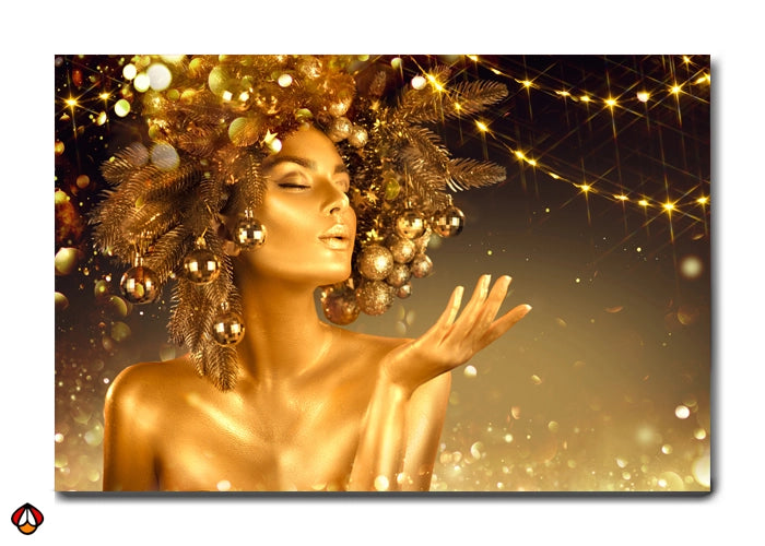 Golden Radiance - Festive Portrait Art