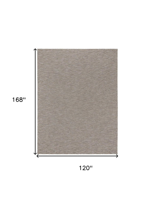 10' X 14' Gray And Light Gray Geometric Indoor Outdoor Area Rug
