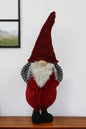 24" White Red And Black Fabric Christmas Santa and Mrs. Claus Standing Gnome