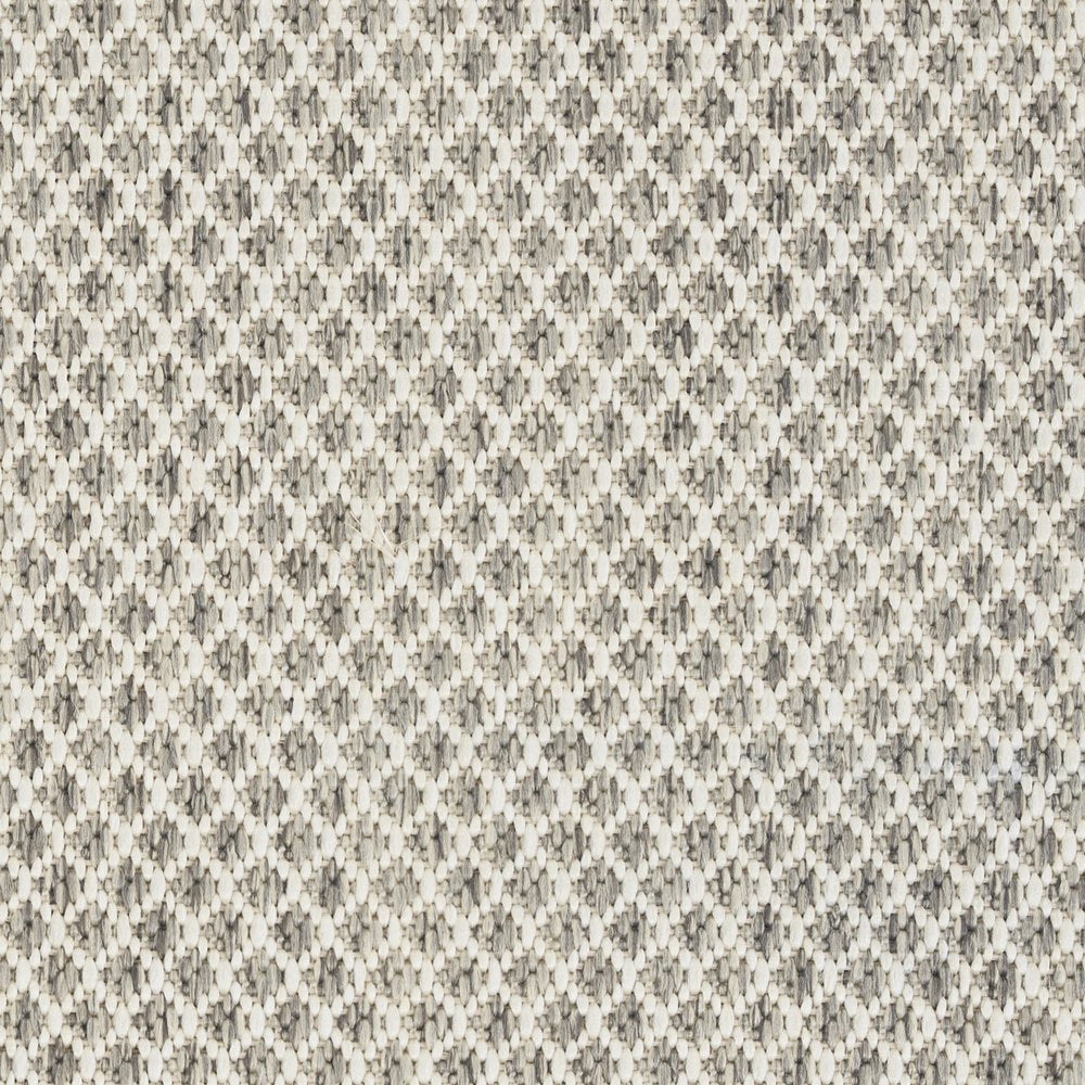 10' Ivory And Silver Square Geometric Indoor Outdoor Area Rug