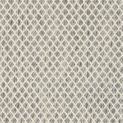 10' Ivory And Silver Square Geometric Indoor Outdoor Area Rug
