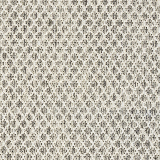 10' Ivory And Silver Square Geometric Indoor Outdoor Area Rug