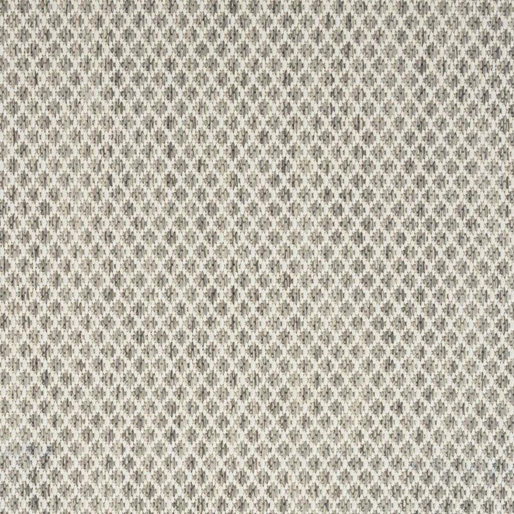 10' Ivory And Silver Square Geometric Indoor Outdoor Area Rug