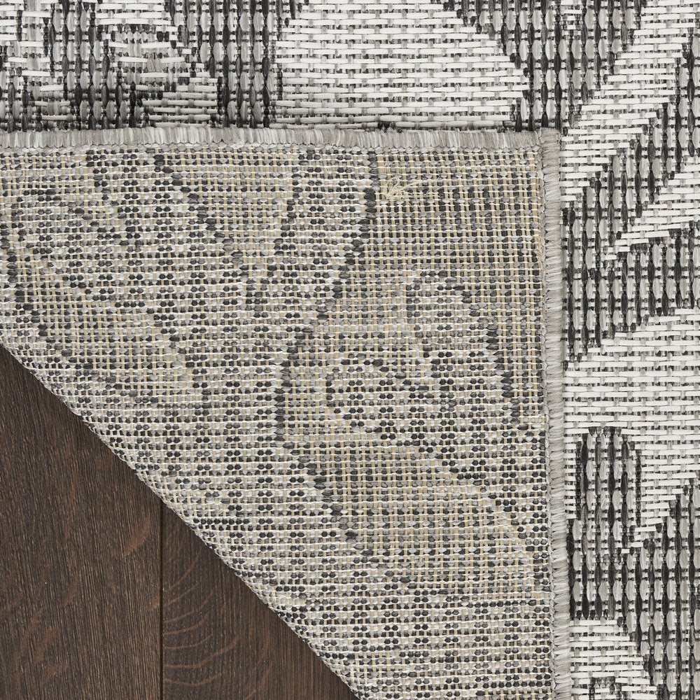 5' X 7' Gray Black And Ivory Nautical Indoor Outdoor Area Rug