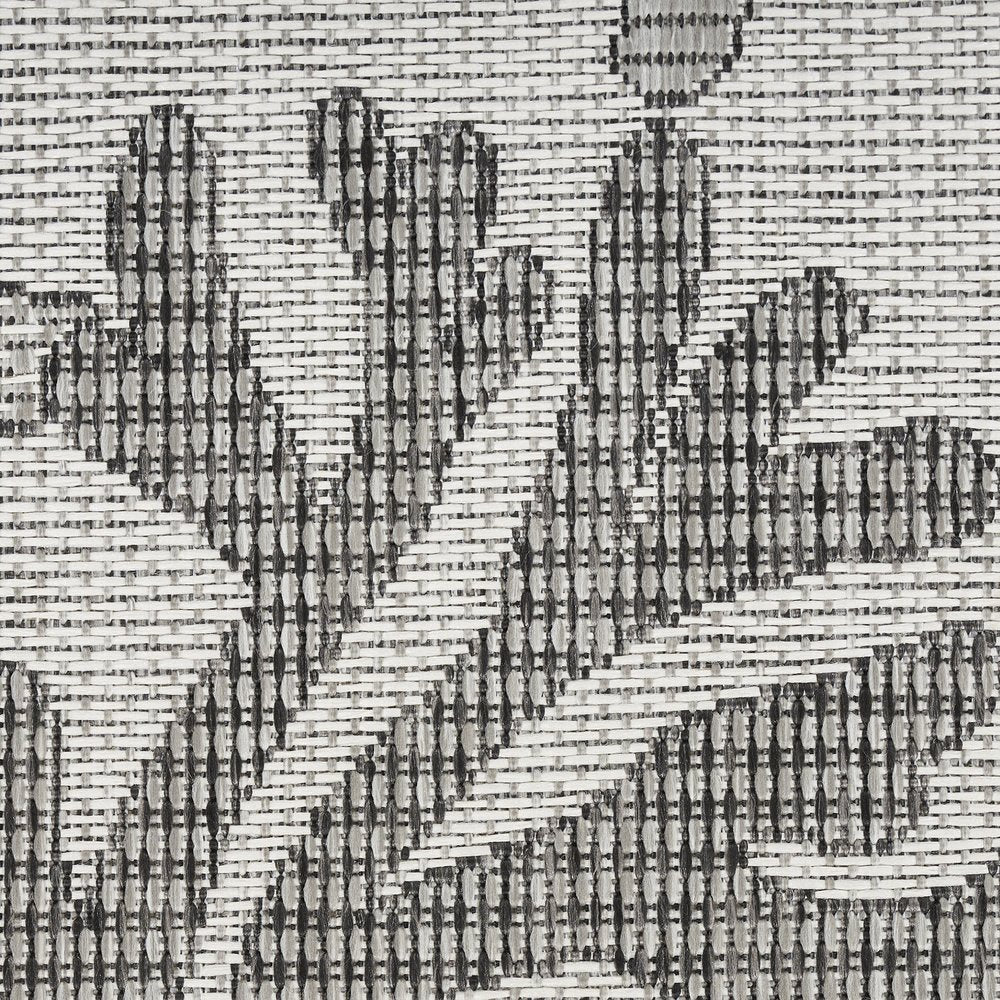 5' X 7' Gray Black And Ivory Nautical Indoor Outdoor Area Rug