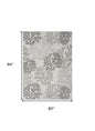 5' X 7' Gray Black And Ivory Nautical Indoor Outdoor Area Rug