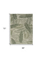 4' X 6' Ivory And Green Palm Leaf Indoor Outdoor Area Rug