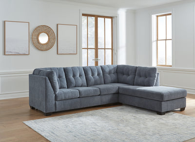 Evee Outdoor & More - Ashley Furniture - Marleton Sectional - RAF 2-Piece Sectional with Chaise / Gray - 55305S1