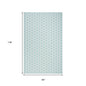 4' X 6' Aqua And Ivory Geometric Indoor Outdoor Area Rug