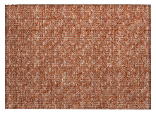 2' X 3' Terra Cotta Geometric Washable Non Skid Indoor Outdoor Area Rug