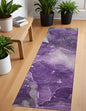 8' Runner Blue Abstract Washable Non Skid Indoor Outdoor Runner Rug