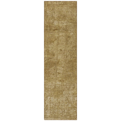 8' Runner Tan Abstract Washable Non Skid Indoor Outdoor Runner Rug