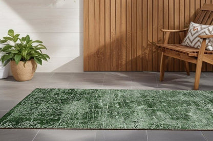 8' Runner Tan Abstract Washable Non Skid Indoor Outdoor Runner Rug