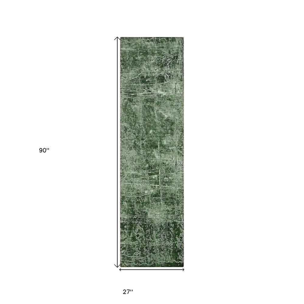 8' Runner Tan Abstract Washable Non Skid Indoor Outdoor Runner Rug