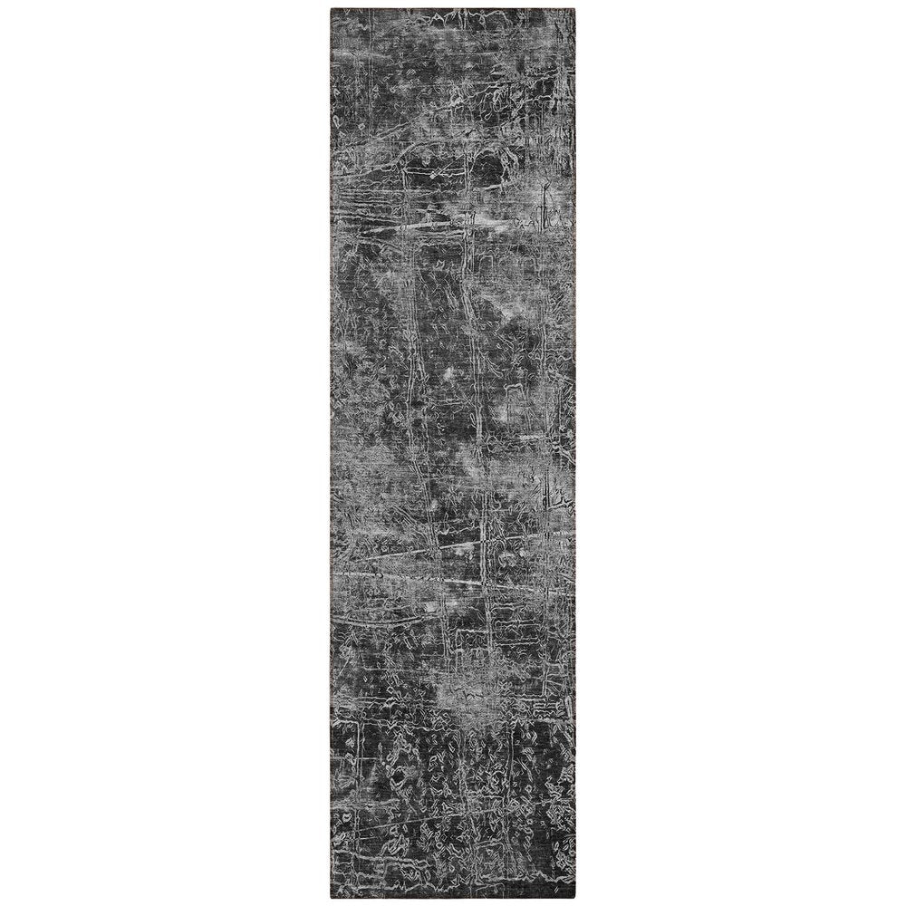 8' Runner Tan Abstract Washable Non Skid Indoor Outdoor Runner Rug