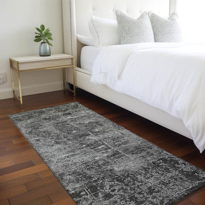 8' Runner Tan Abstract Washable Non Skid Indoor Outdoor Runner Rug