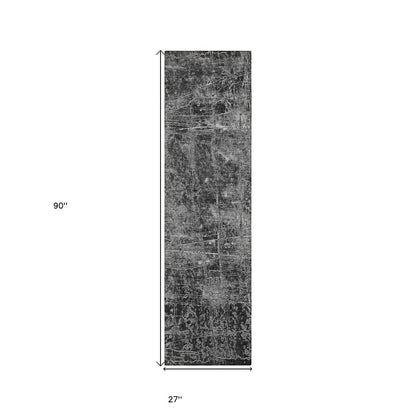 8' Runner Tan Abstract Washable Non Skid Indoor Outdoor Runner Rug