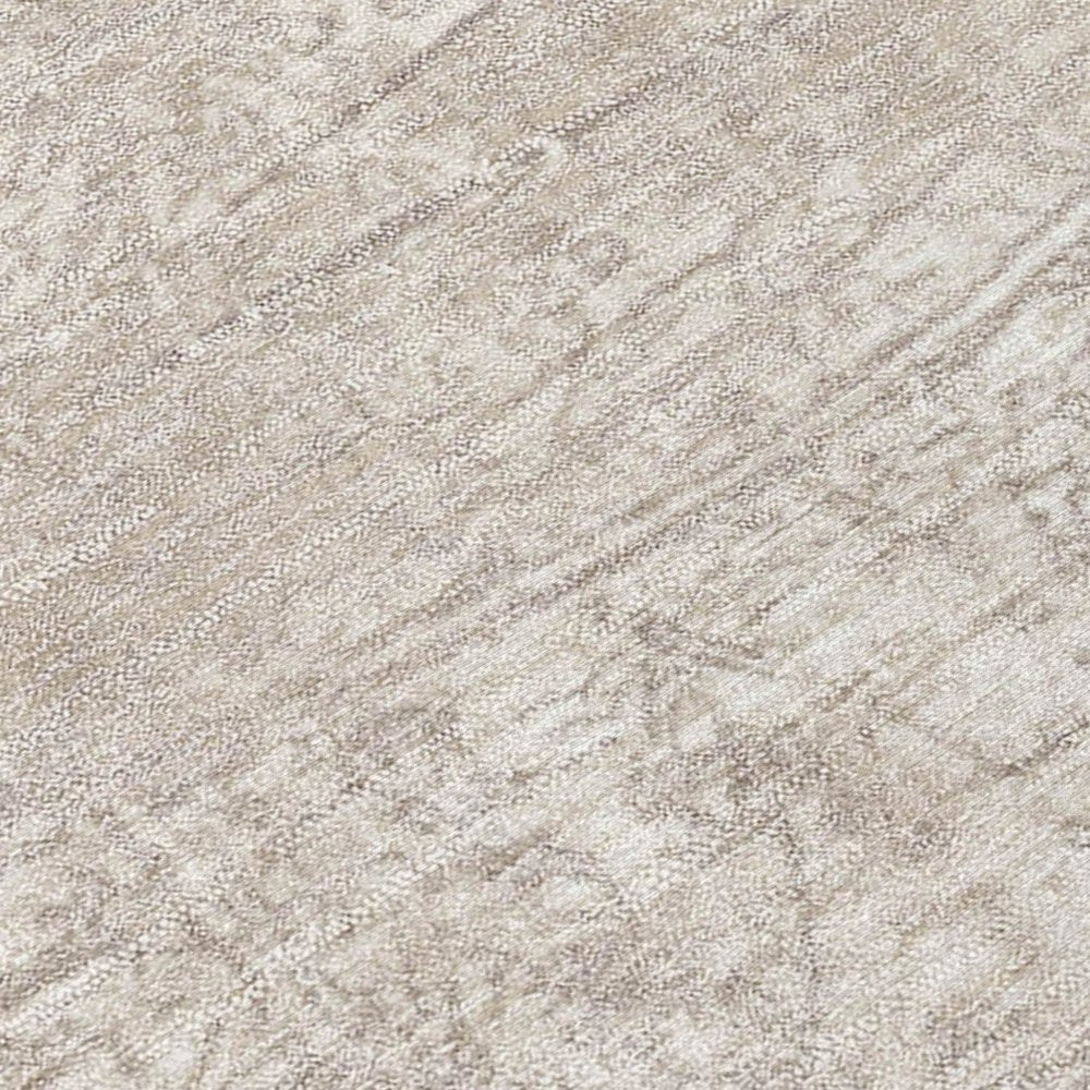 8' Runner Tan Abstract Washable Non Skid Indoor Outdoor Runner Rug