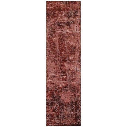 8' Runner Tan Abstract Washable Non Skid Indoor Outdoor Runner Rug